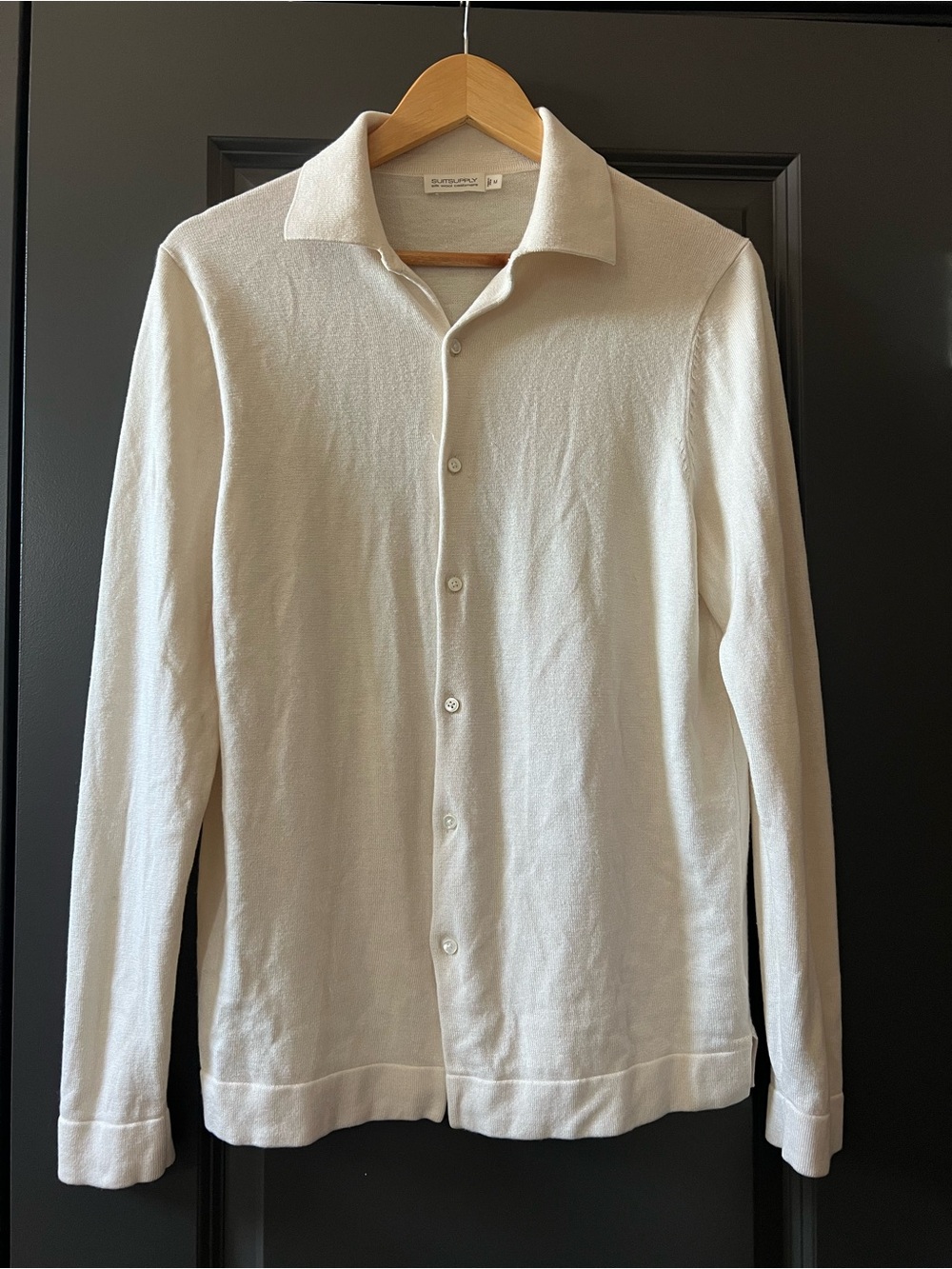 Suitsupply men’s long sleeve polo silk/wool/cashmere cardigan szM